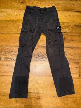 Zara Men's Black Cargo Pants - Utility Style size 29